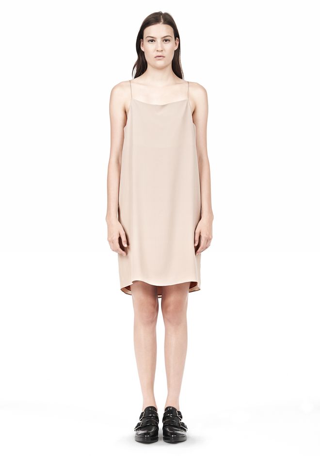 Alexander Wang ‎SILK SQUARE NECK SLIP DRESS ‎ ‎Short Dress‎ | Official Site