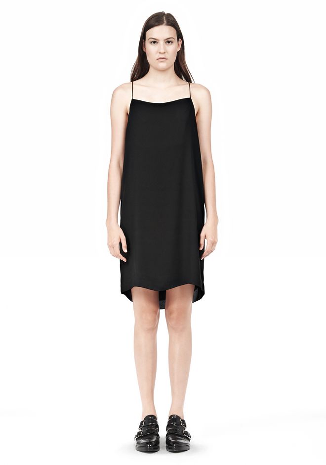 Alexander Wang ‎SILK SQUARE NECK SLIP DRESS ‎ ‎Short Dress‎ Official Site