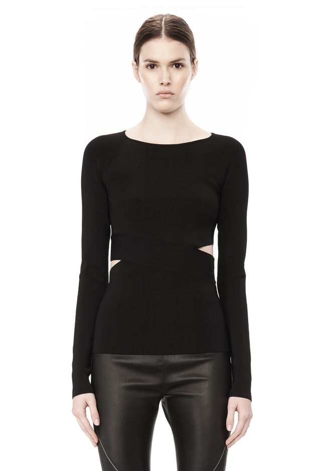 Alexander Wang ‎CRISS CROSS LONG SLEEVE TOP ‎ ‎TOP‎ | Official Site