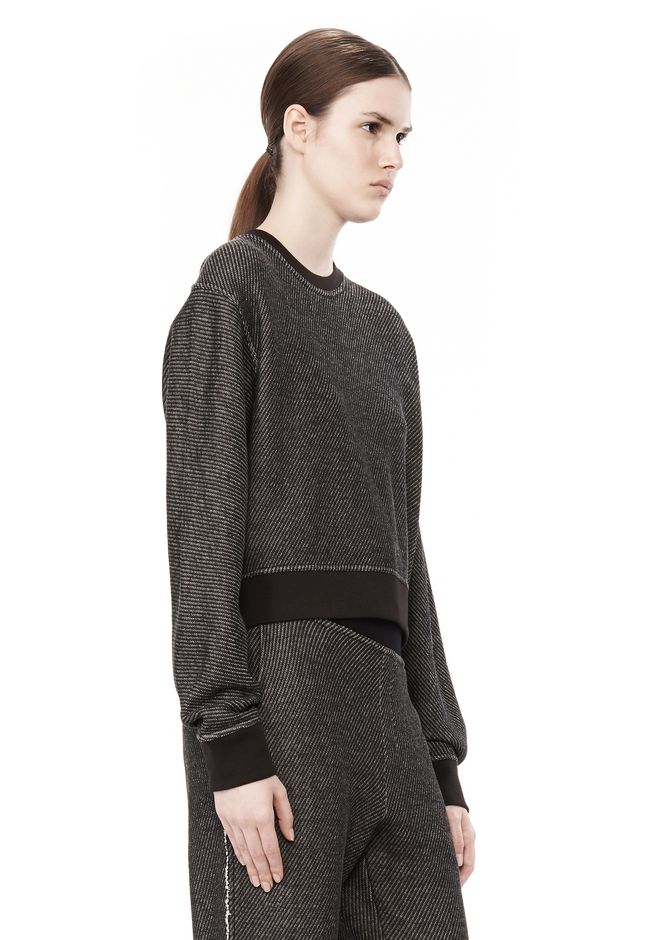 Alexander Wang ‎COTTON TWILL FRENCH TERRY CROPPED SWEATSHIRT ‎ ‎TOP ...