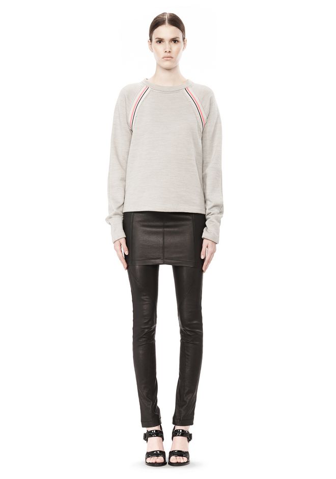 Alexander Wang ‎melange Fleece Crewneck Pullover With Rib Detail ‎ ‎top‎ Official Site 4106