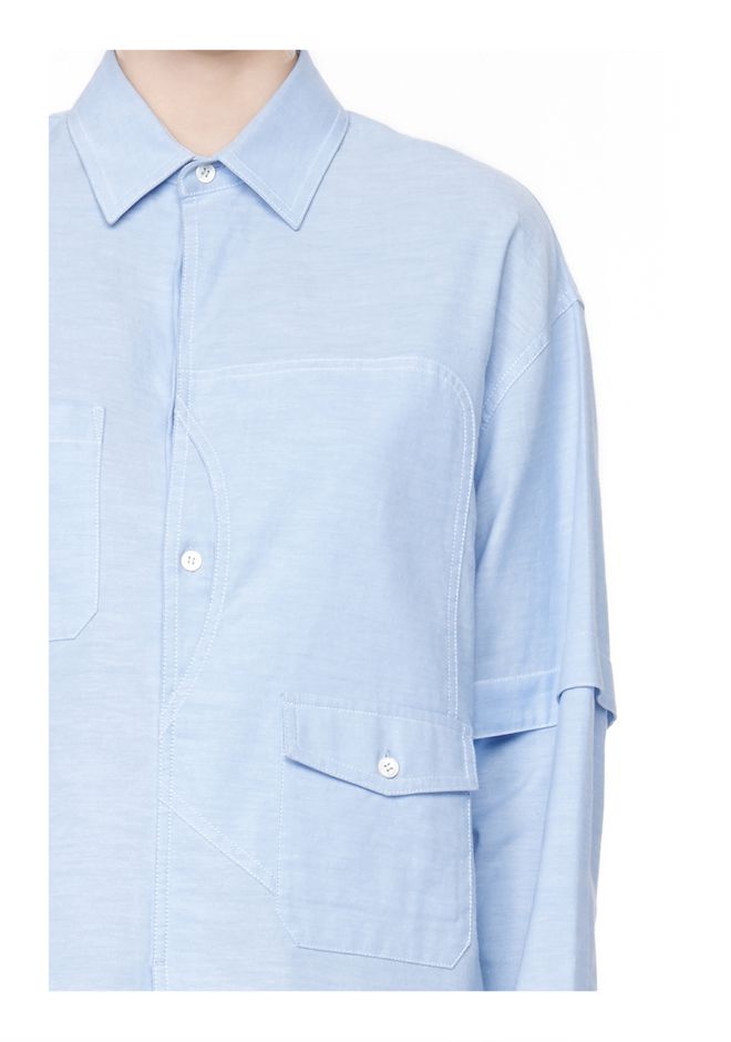 Alexander Wang ‎COLLARED SHIRT WITH DOUBLE LAYER SLEEVE DETAIL ‎ ‎TOP ...
