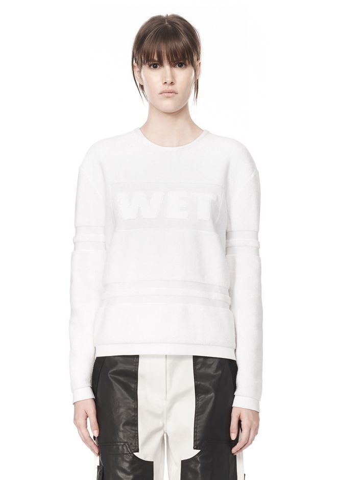 Alexander Wang ‎TOWEL SWEATSHIRT WITH WET LOGO ‎ ‎TOP‎ | Official Site