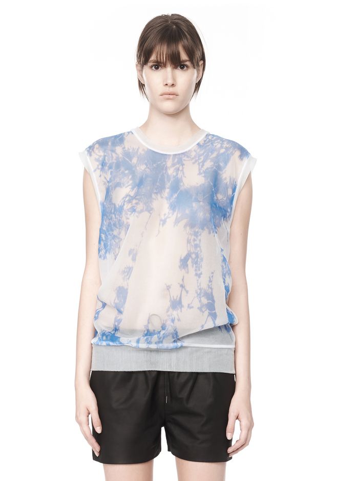 Alexander Wang âEXCLUSIVE SHEER TANK WITH ENGINEERED TIE DYE â âTOPâ | Official Site