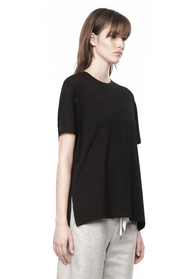 Alexander Wang ‎WELDED COTTON TEE WITH CHEST POCKET ‎ ‎TOP‎ | Official Site