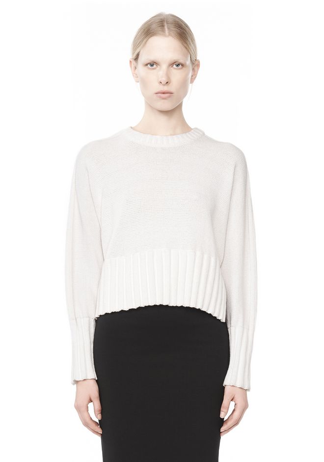 Alexander Wang ‎CHUNKY CROPPED SWEATER ‎ ‎TOP‎ | Official Site