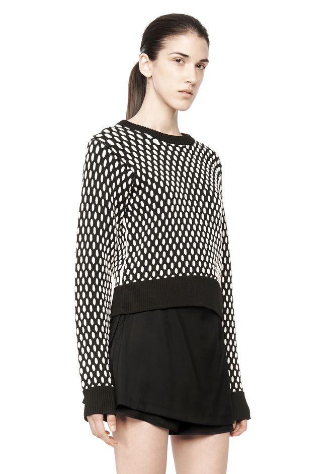 Alexander Wang âCROPPED CABLE KNIT PULLOVER â âTOPâ | Official Site
