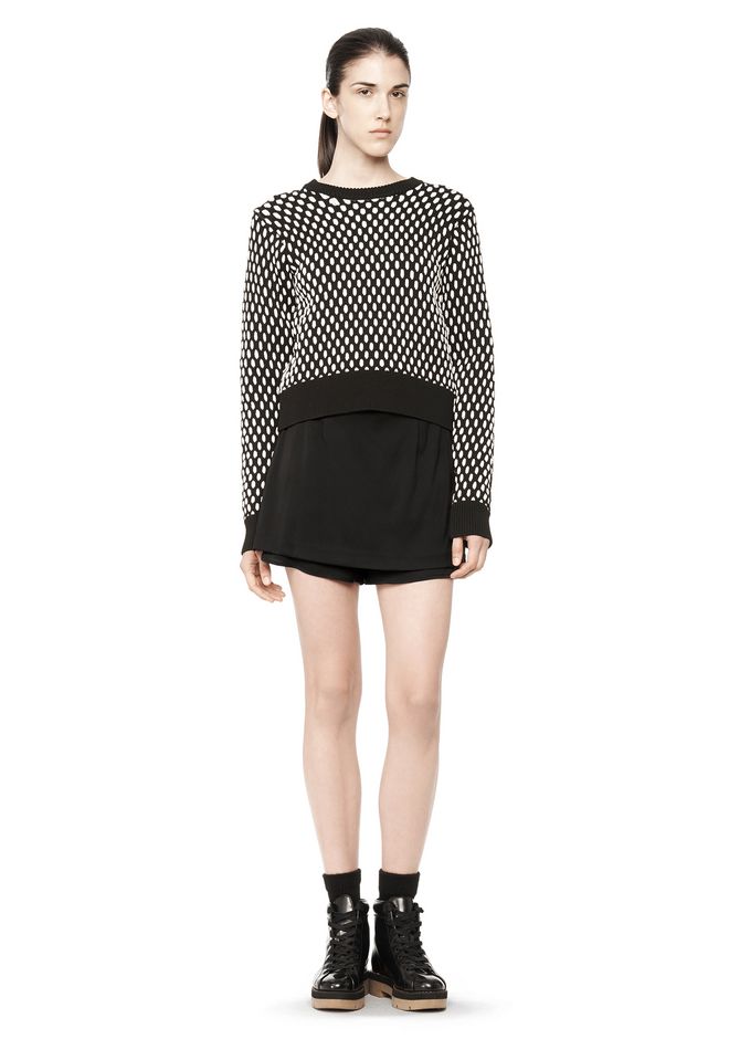Alexander Wang ‎CROPPED CABLE KNIT PULLOVER ‎ ‎TOP‎ | Official Site