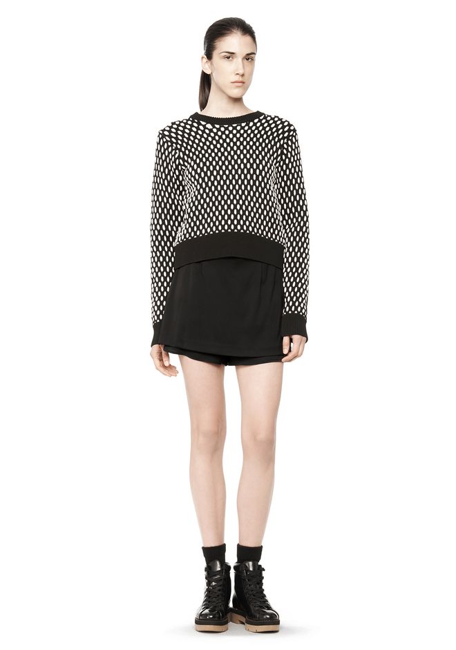 Alexander Wang âCROPPED CABLE KNIT PULLOVER â âTOPâ | Official Site