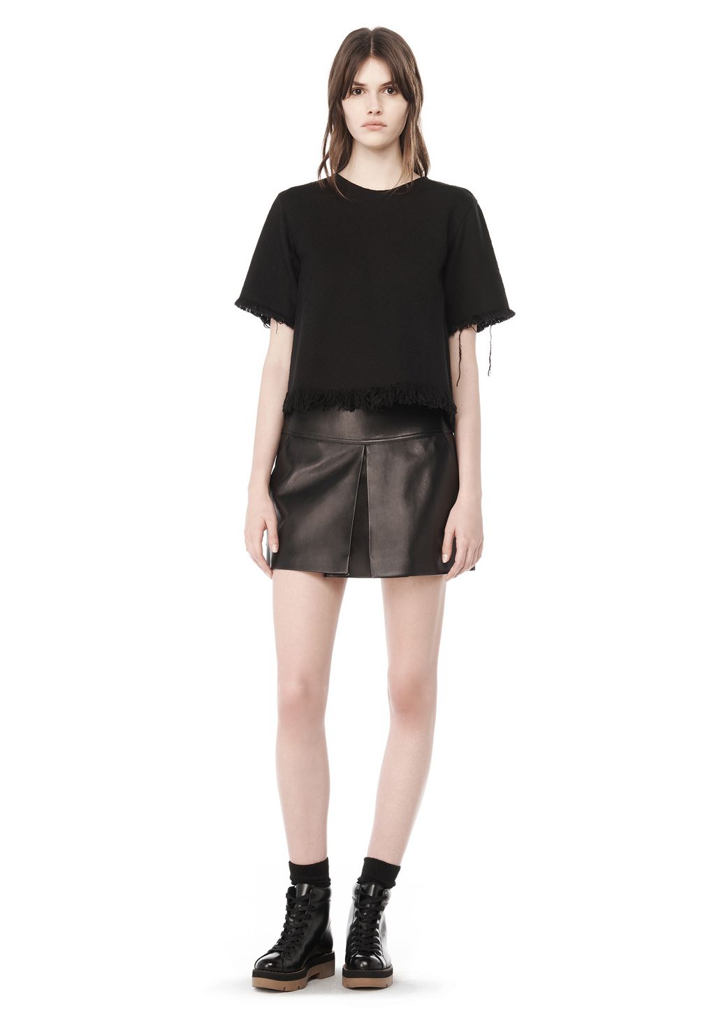 Alexander Wang ‎EXCLUSIVE BURLAP TOP WITH FRAYED HEM ‎ ‎TOP‎ | Official ...