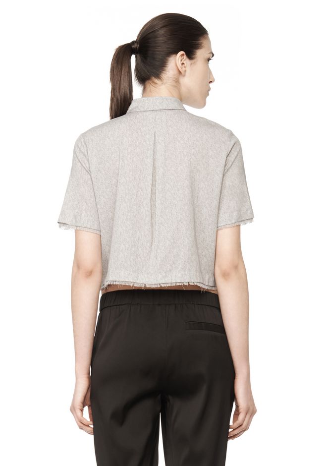 collared cropped shirt