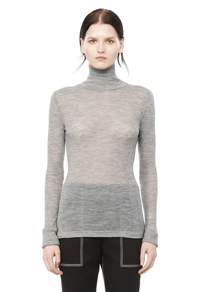 Alexander Wang ‎RIBBED LONG SLEEVE TURTLENECK ‎ ‎TOP‎ | Official Site