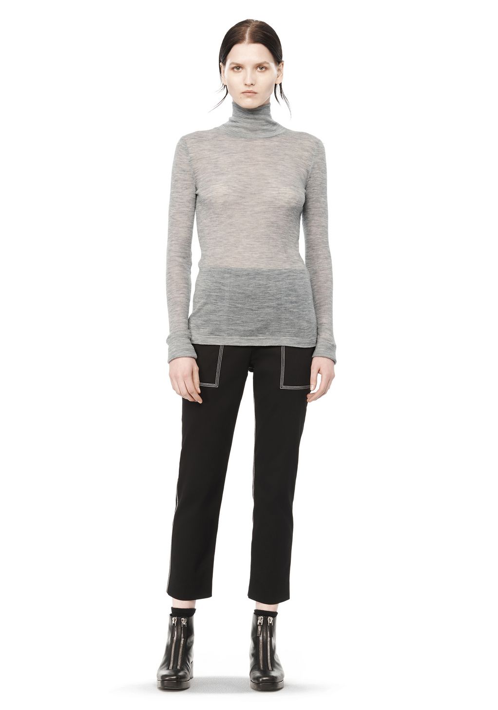 Alexander Wang ‎RIBBED LONG SLEEVE TURTLENECK ‎ ‎TOP‎ | Official Site