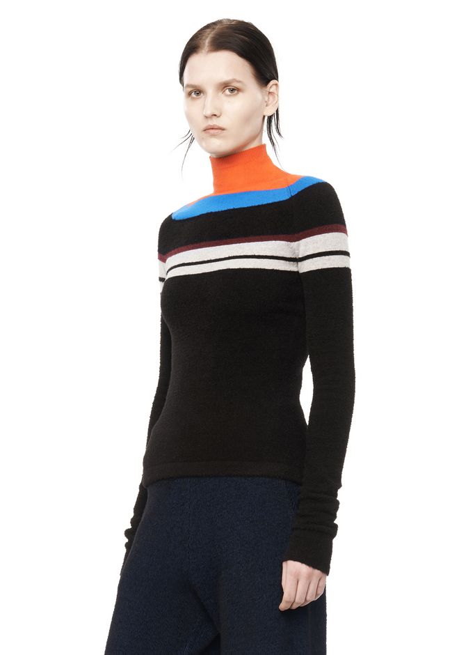 Alexander Wang ‎CHENILLE STRIPED TURTLENECK ‎ ‎TOP‎ | Official Site