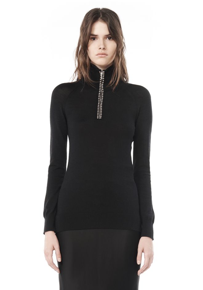 Alexander Wang ‎BALLCHAIN TURTLENECK HENLEY ‎ ‎TOP‎ | Official Site