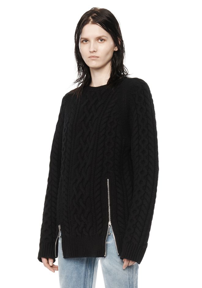 Alexander Wang ‎CABLE KNIT PULLOVER ‎ ‎TOP‎ | Official Site