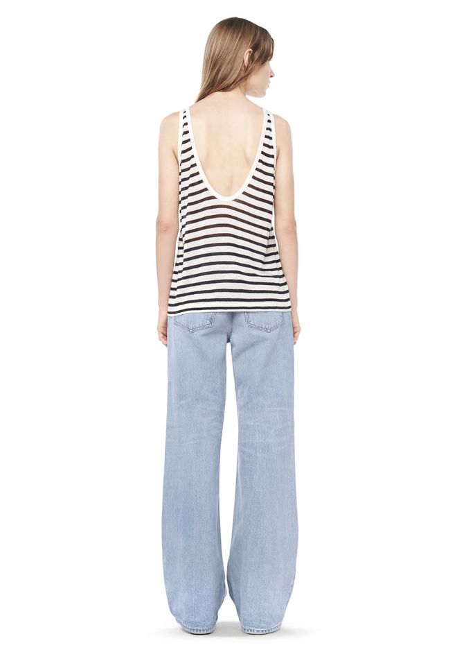 Alexander Wang ‎stripe Linen Tank ‎ ‎top‎ Official Site 