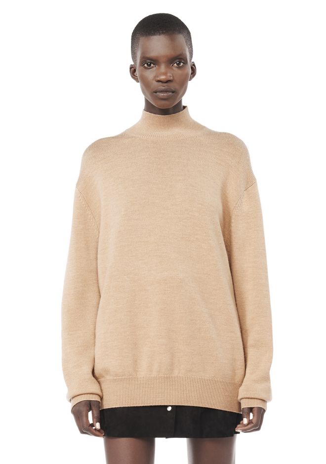 Alexander Wang ‎JERSEY CUT OUT TURTLENECK SWEATER ‎ ‎TOP‎ | Official Site