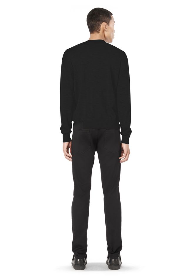 Alexander Wang ‎CREWNECK PULLOVER WITH CONTRAST HEM ‎ ‎TOP‎ | Official Site