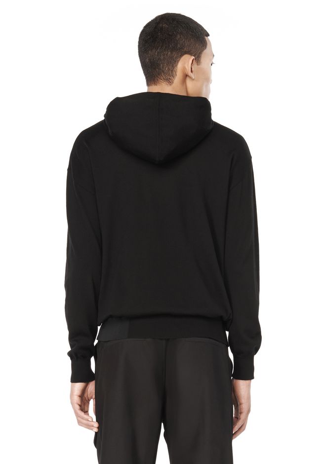 Alexander Wang ‎HOODIE PULLOVER WITH CONTRAST HEM ‎ ‎TOP‎ | Official Site