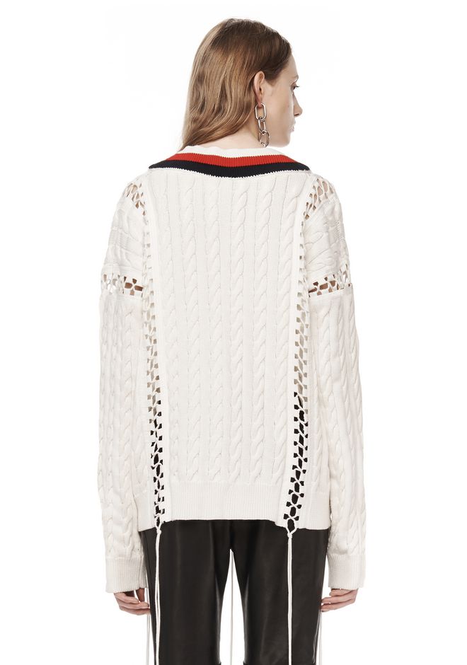 Alexander Wang ‎RUNWAY CABLE PULLOVER WITH FLIGHTSUIT LACING ‎ ‎TOP ...