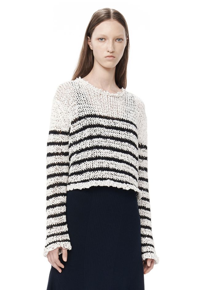 Alexander Wang ‎RAW EDGE KNITTED CROP PULLOVER ‎ ‎TOP‎ | Official Site