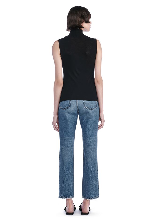 Alexander Wang âSHEER WOOLY RIB MOCK NECK TANK â âTOPâ | Official Site