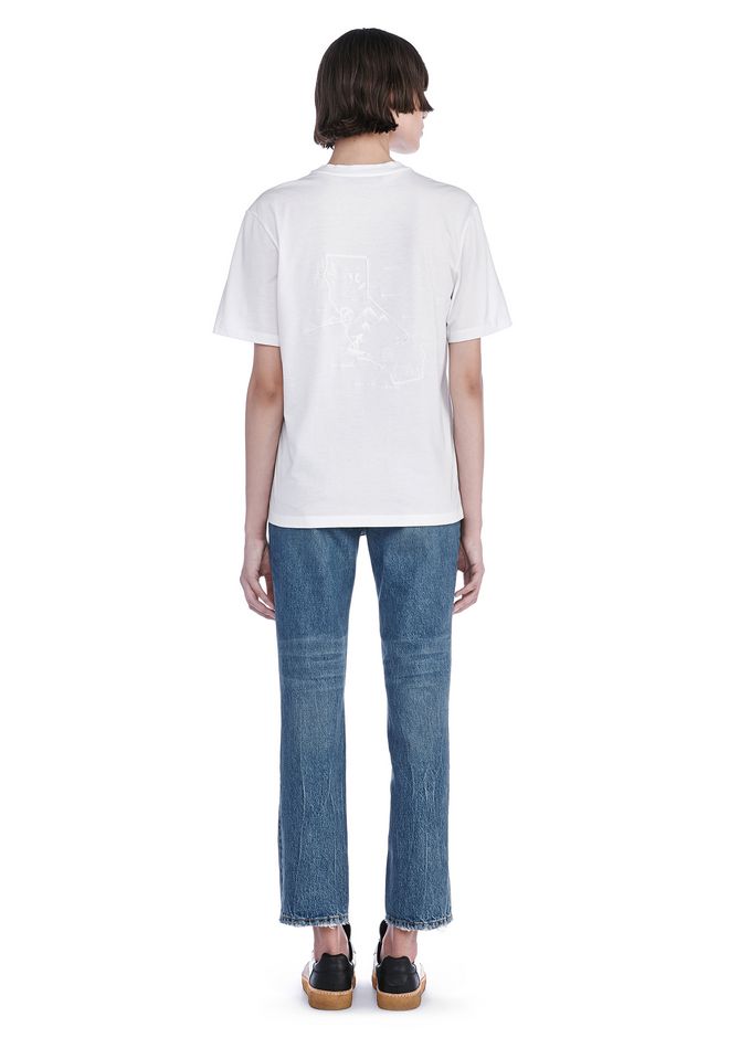 Alexander Wang ‎CREWNECK T SHIRT WITH ENGINEERED EMBROIDERY ‎ ‎TOP ...