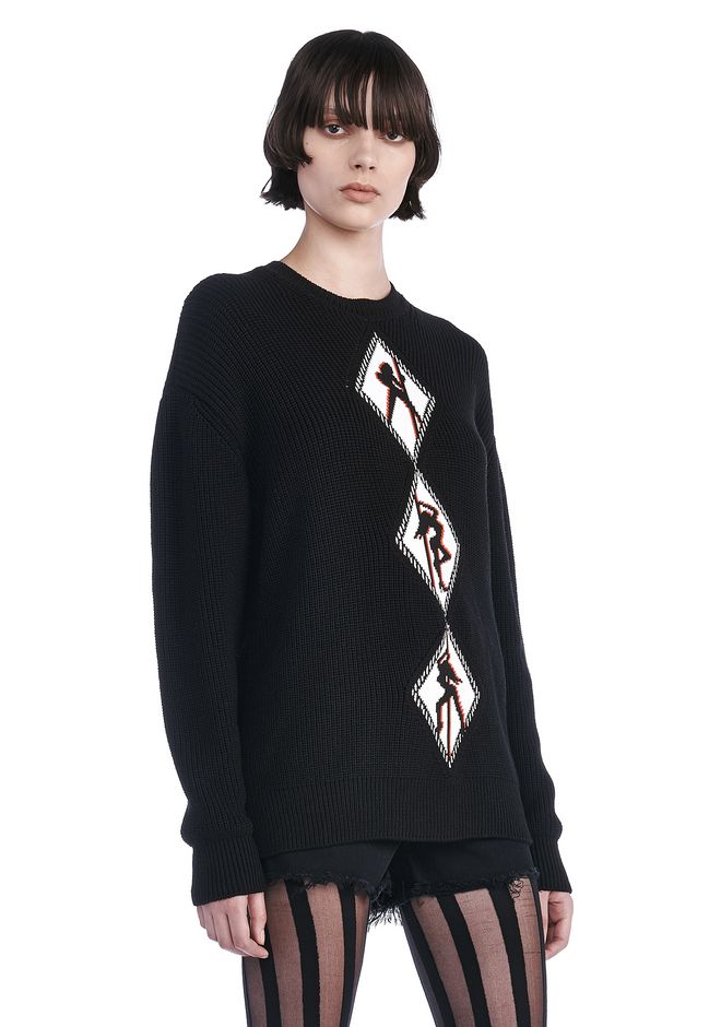 Alexander Wang ‎KNIT PULLOVER WITH ARGYLE GIRLS ‎ ‎Crewneck‎ | Official ...
