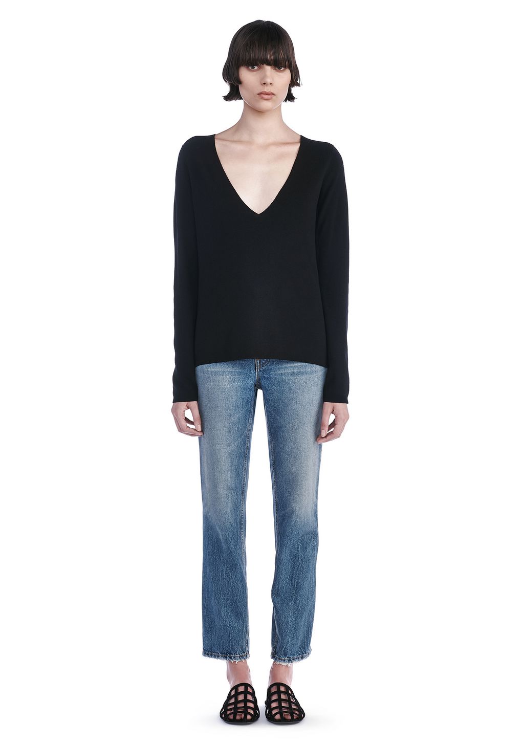 Alexander Wang ‎DEEP V NECK PULLOVER ‎ ‎TOP‎ | Official Site