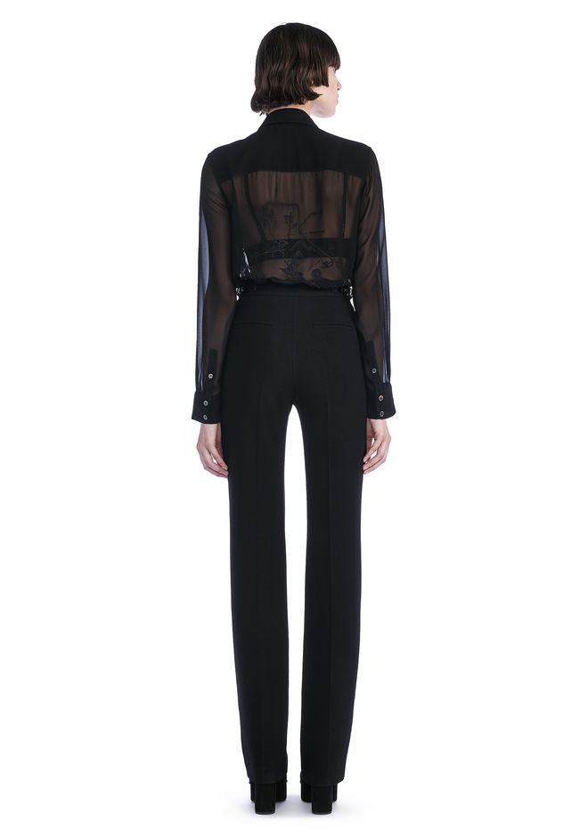 Alexander Wang âCOLLARED SHEER SHIRT WITH ENGINEERED EMBROIDERY â âTOPâ | Official Site