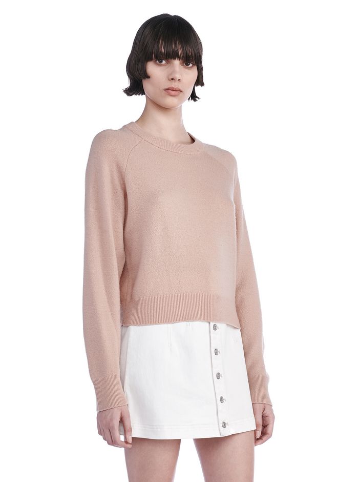 Alexander Wang ‎CASHWOOL CROPPED SWEATER ‎ ‎TOP‎ | Official Site