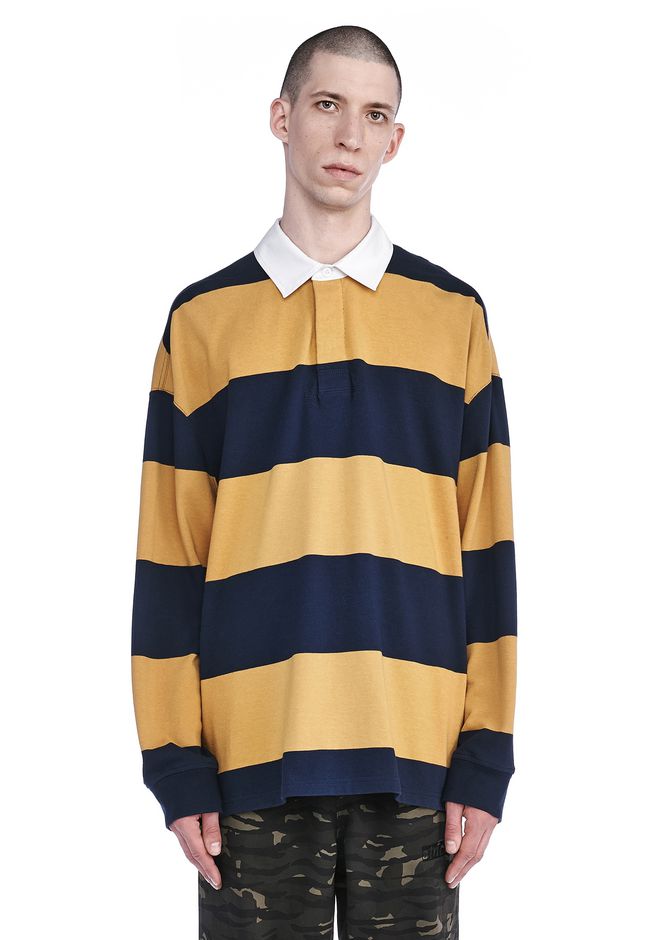 Alexander Wang ‎STRIPED LONG SLEEVE COLLARED RUGBY SHIRT ‎ ‎TOP ...