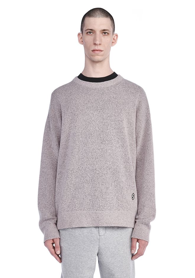 Alexander Wang ‎EMBROIDERED LONG SLEEVE CREWNECK ‎ ‎TOP‎ | Official Site