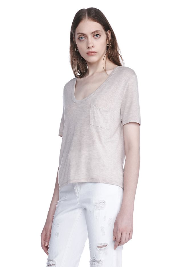 Alexander Wang ‎CLASSIC CROPPED TEE WITH POCKET ‎ ‎TOP‎ | Official Site