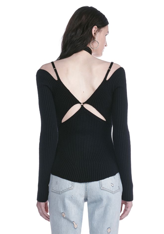 Alexander Wang ‎long Sleeve Top With Lingerie Bra Straps ‎ ‎top‎ Official Site 6352