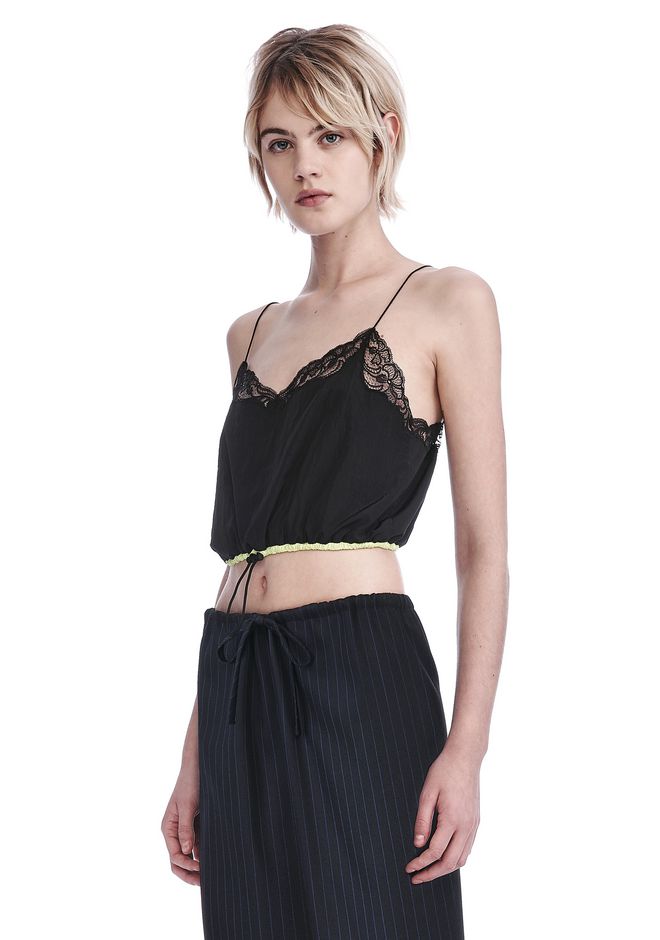 Alexander Wang âCROPPED NYLON CAMISOLE WITH BUNGEE CORD WAIST â âTOPâ | Official Site
