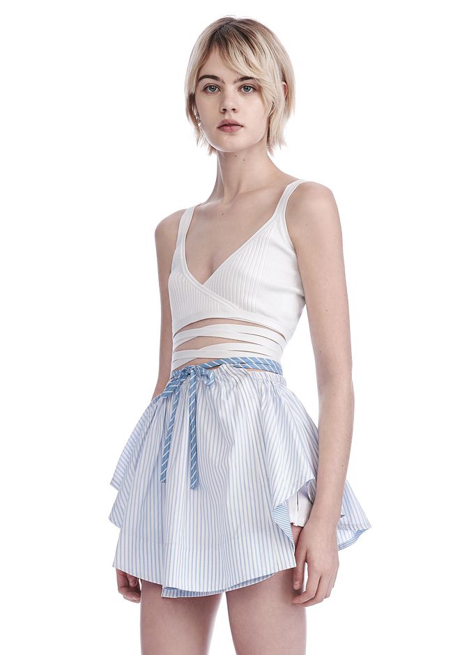 Alexander Wang ‎RIBBED WRAP BRA ‎ ‎TOP‎ Official Site