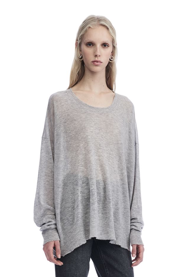 Alexander Wang ‎GAUZE KNIT OVERSIZED PULLOVER ‎ ‎TOP‎ | Official Site