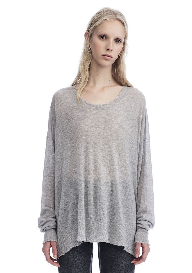 Alexander Wang ‎GAUZE KNIT OVERSIZED PULLOVER ‎ ‎TOP‎ Official Site