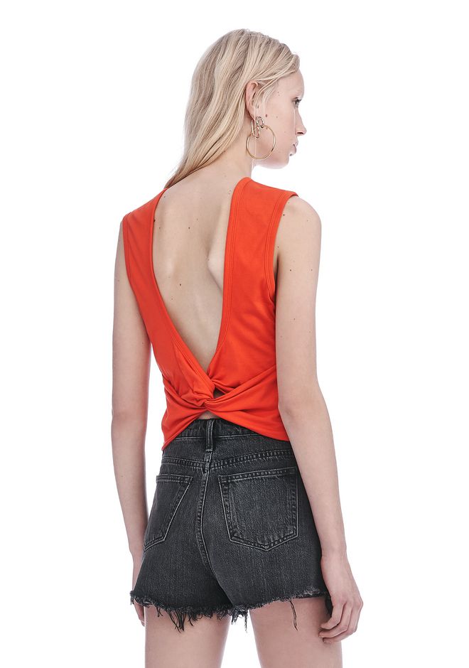 Alexander Wang ‎OPEN BACK TWIST TANK TOP ‎ ‎TOP‎ Official Site