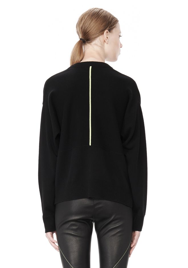 Alexander Wang ‎CREWNECK PULLOVER WITH POP COLOR DETAIL ‎ ‎TOP ...