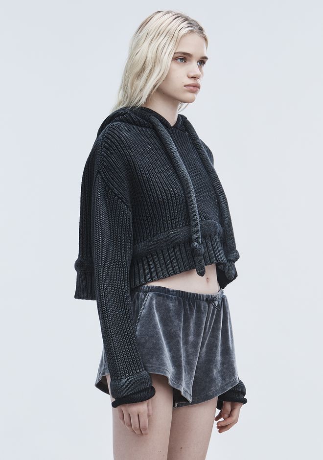 Alexander Wang ‎CHUNKY KNIT HOODIE ‎ ‎TOP‎ | Official Site