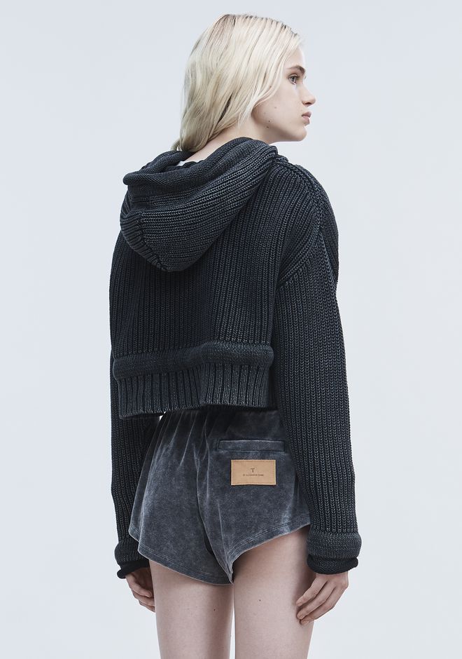 Alexander Wang ‎CHUNKY KNIT HOODIE ‎ ‎TOP‎ Official Site