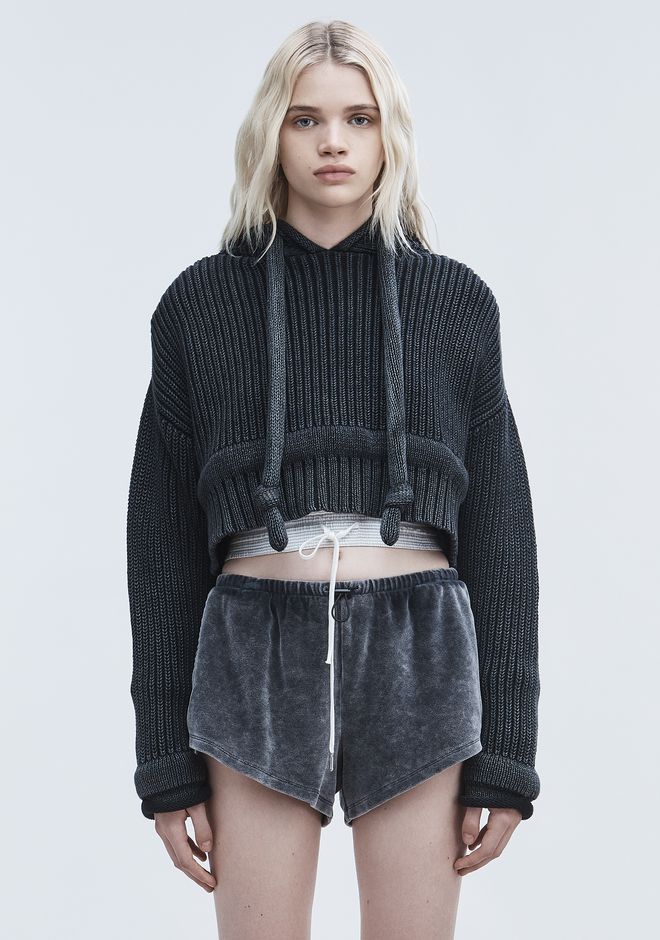 Alexander Wang ‎CHUNKY KNIT HOODIE ‎ ‎TOP‎ Official Site