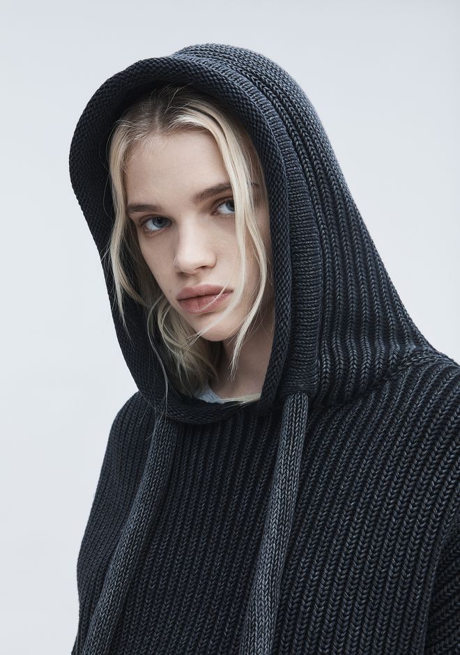 Alexander Wang ‎CHUNKY KNIT HOODIE ‎ ‎TOP‎ Official Site