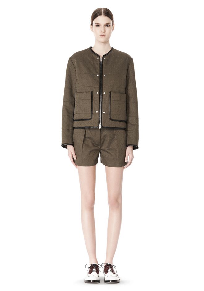 Alexander Wang ‎QUILTED BOMBER JACKET WITH LEATHER DETAIL ‎ ‎Jacket