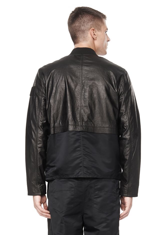 Alexander Wang ‎LONG SLEEVE LEATHER BOMBER JACKET ‎ ‎JACKETS AND
