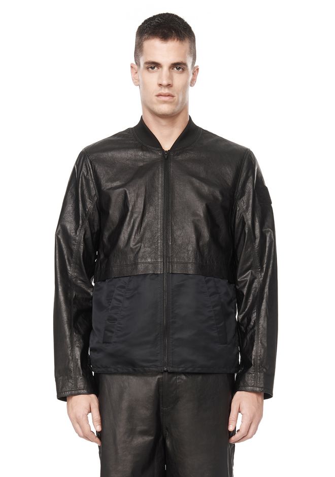 Alexander Wang ‎LONG SLEEVE LEATHER BOMBER JACKET ‎ ‎JACKETS AND