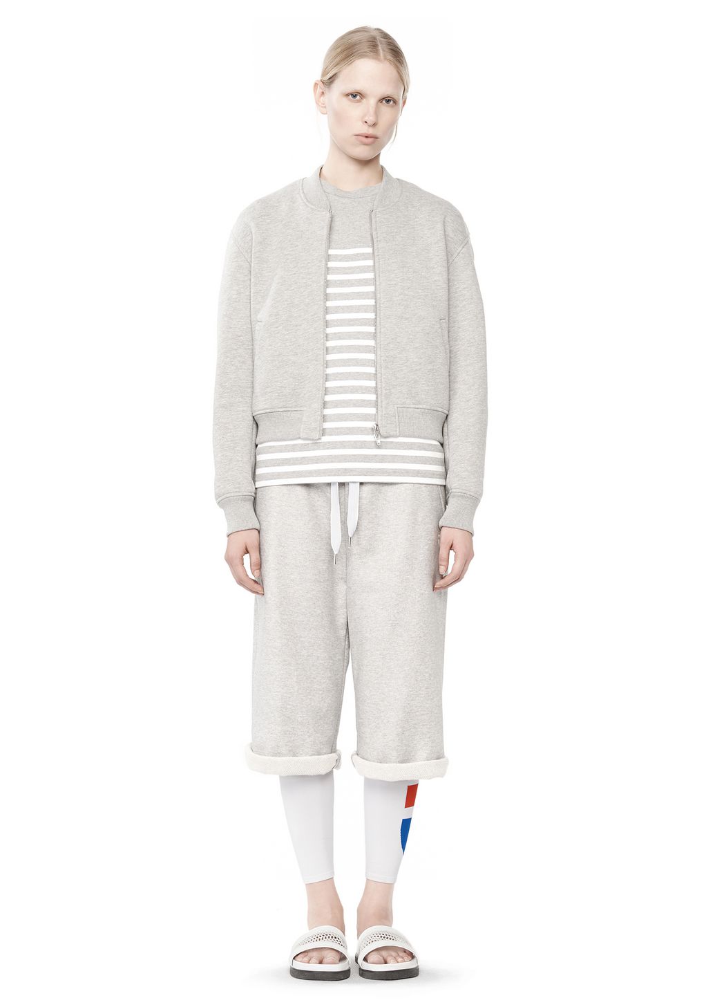 Alexander Wang ‎BONDED FLEECE BOMBER JACKET ‎ ‎JACKETS AND OUTERWEAR